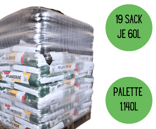 Regiohum Pflanzerde - 60l Palette mit 19 Sack 1.140l