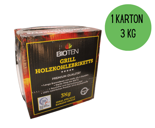 BIOTEN Premium Grill Holzkohlebriketts 3kg