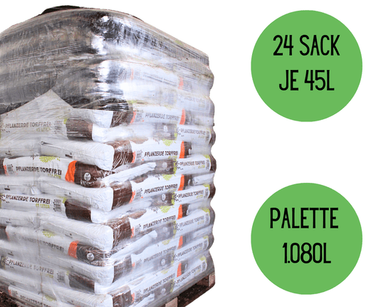 Regiohum Pflanzerde torffrei - 45l Palette mit 24 Sack 1.080l