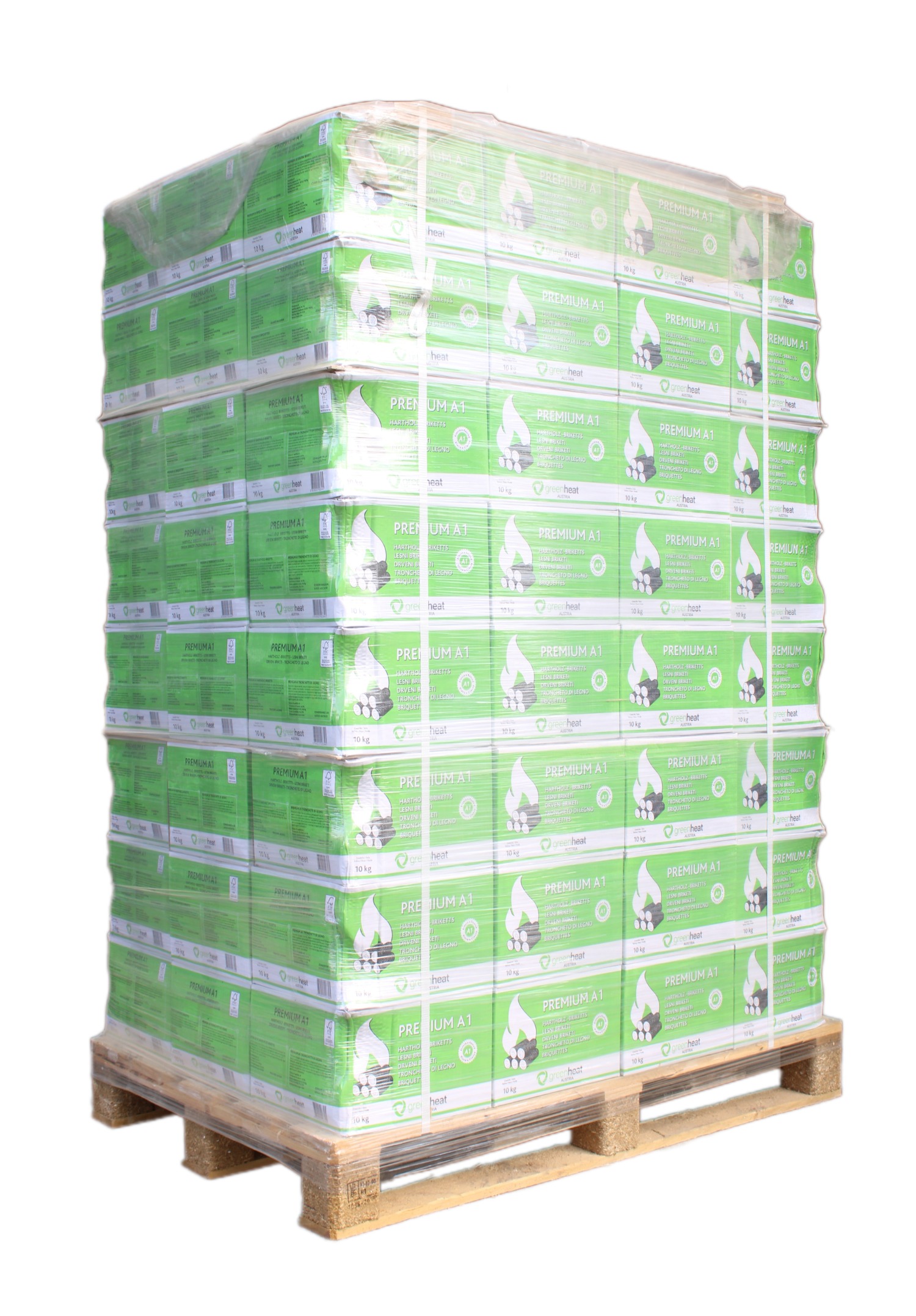 Runde Holzbriketts HARTHOLZ im Karton - 960kg