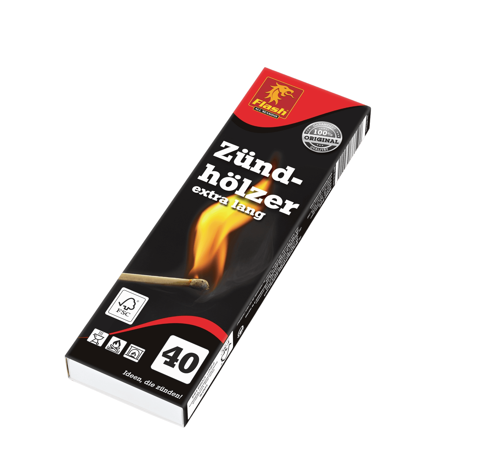 FLASH Zündhölzer 40 Stück extra lang