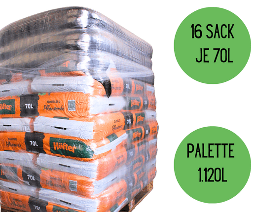 Höfter Premium Pflanzerde - 70l Palette mit 16 Sack 1.120l