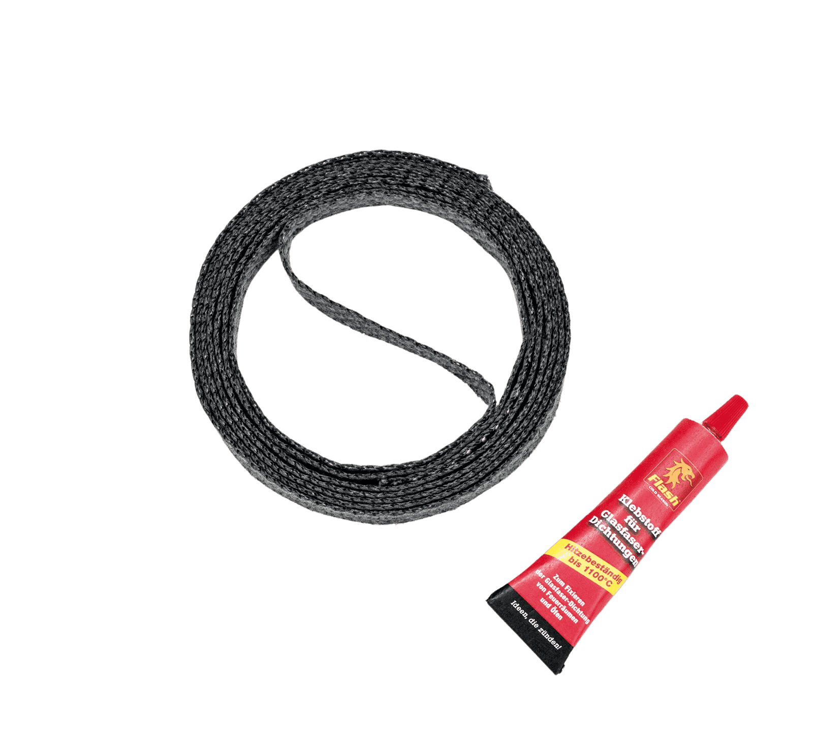 FLASH Kamin-Glasfaserdichtung flach 10 x 1,2 mm FLASH Kamin-Glasfaserdichtung flach 10 x 1,2 mm