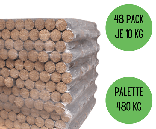 Runde Holzbriketts HARTHOLZ - 480kg Runde Holzbriketts HARTHOLZ - 480kg