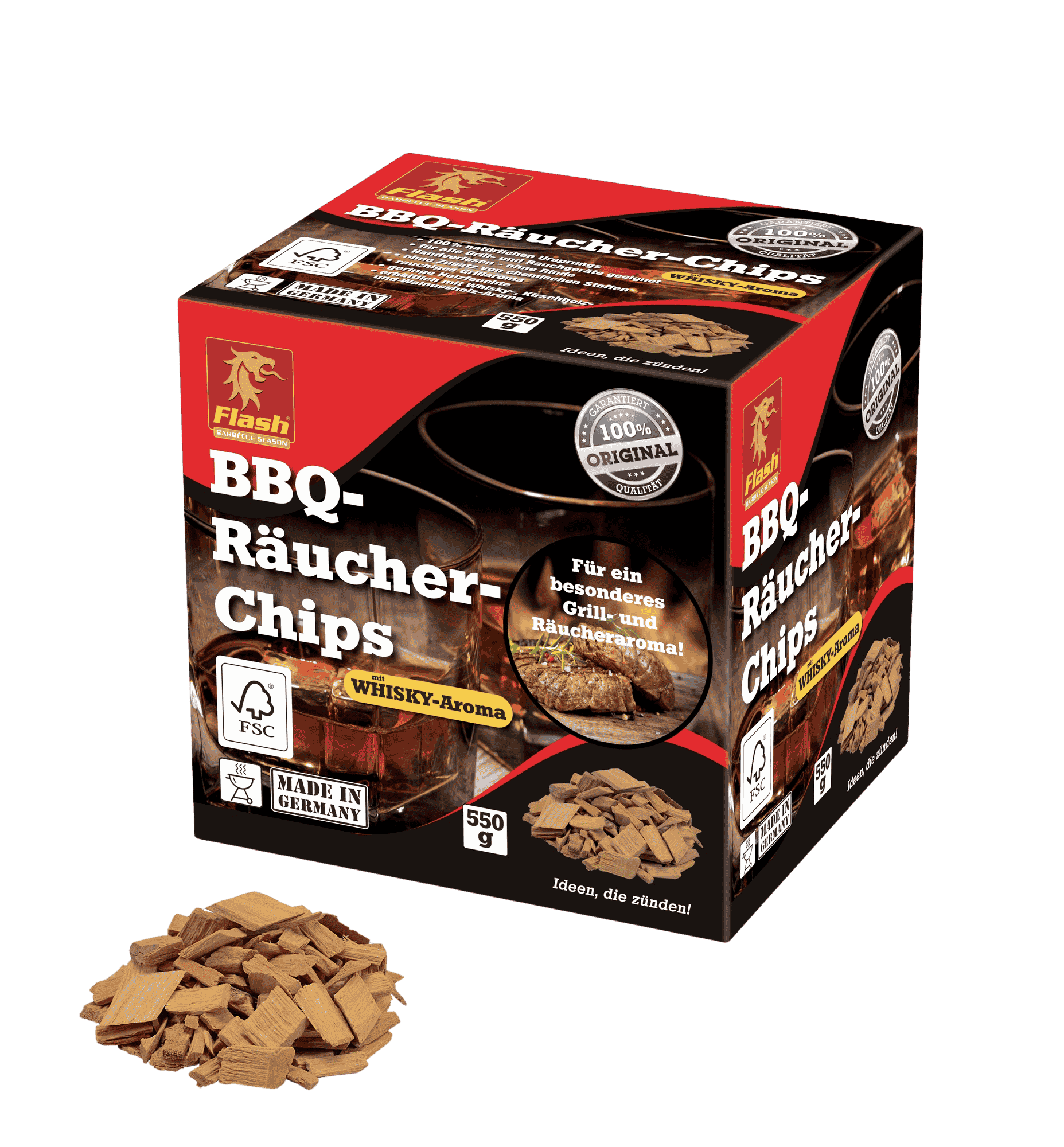 FLASH BBQ Räucher-Chips Whisky 550g