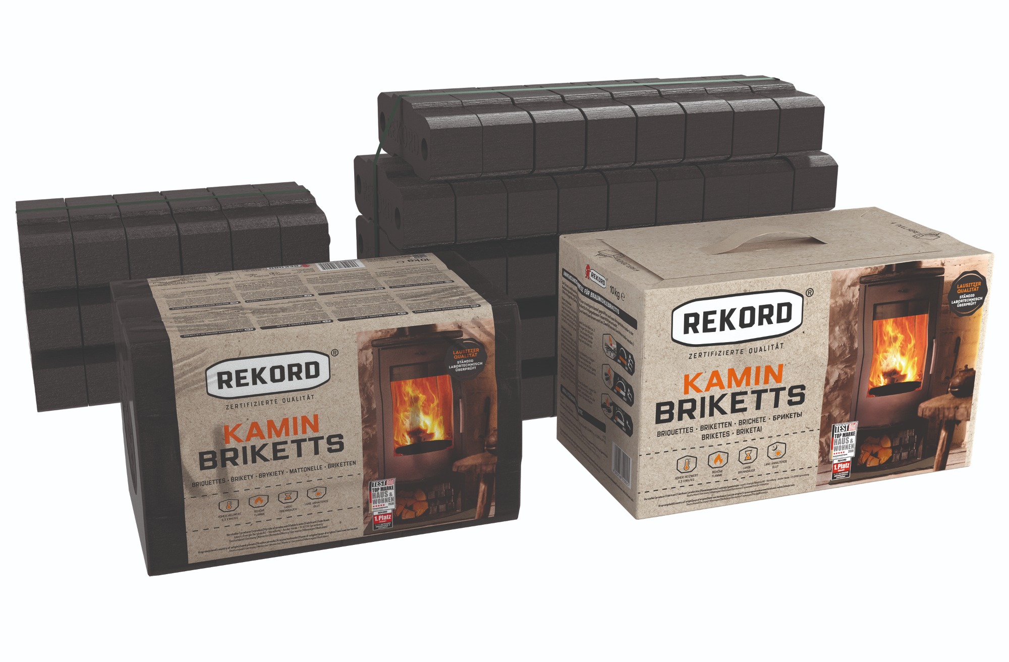 Original REKORD Kaminbriketts 10kg – Folie